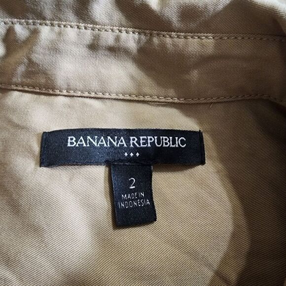 Banana Republic Tan Long Sleeve Button Down Dress (2) - Picture 5 of 5